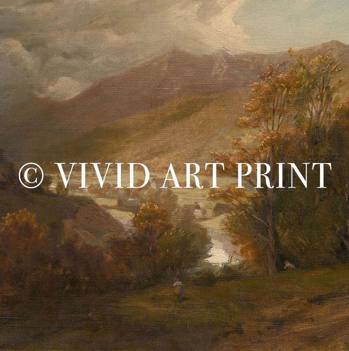 Vintage Autumn Landscape, Rustic Cottage Core Decor - Image 4