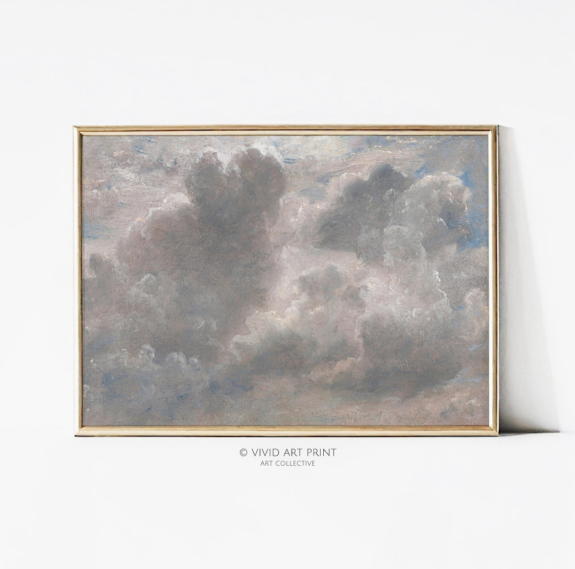 Vintage Antique Skyscape Art Cloud Study Romantic Landscape Home Decor Vivid Art Print Jc 028