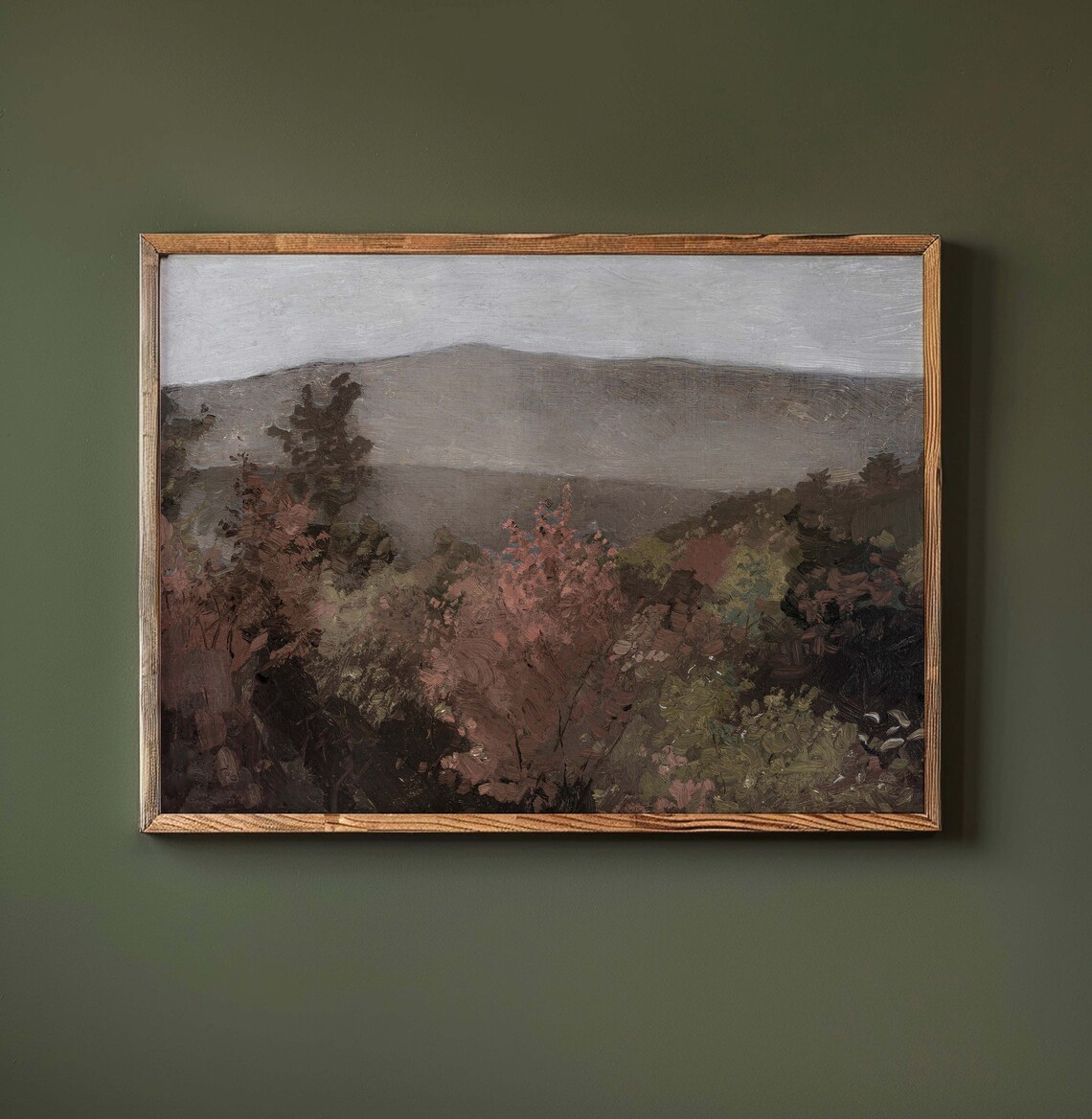 Vintage Autumn Tree Tops, Seasonal Landscape Art Print - Image 3