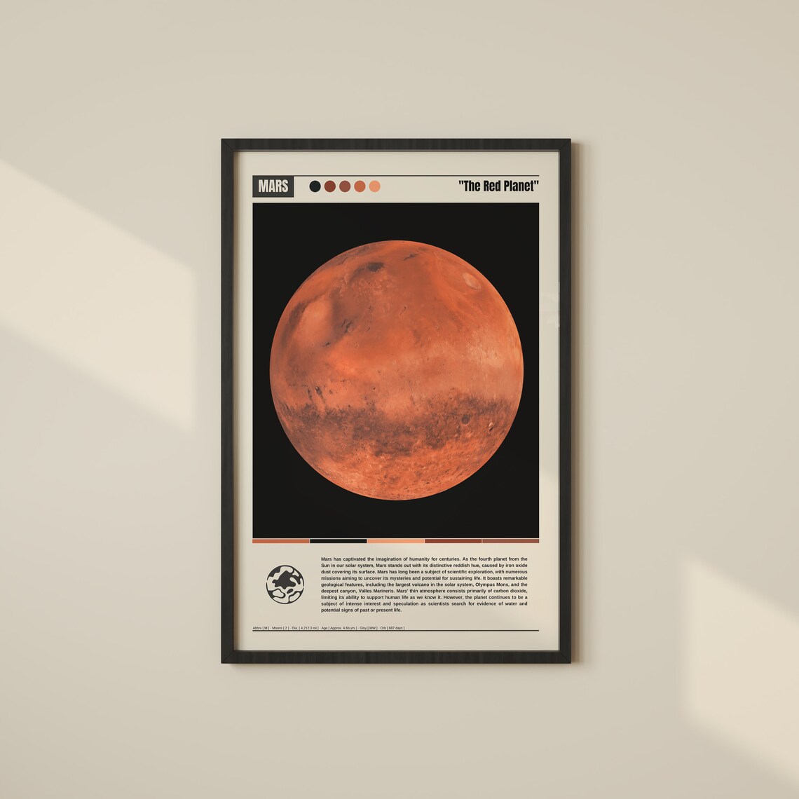 Mars Planet Art Print, Space & Astronomy Decor