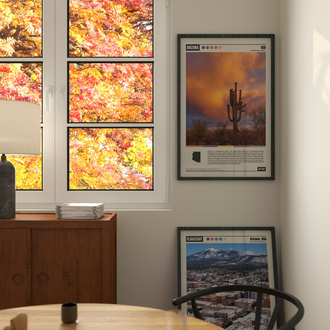 Flagstaff Arizona Snowy San Francisco Peaks Winter Town Poster - Image 2