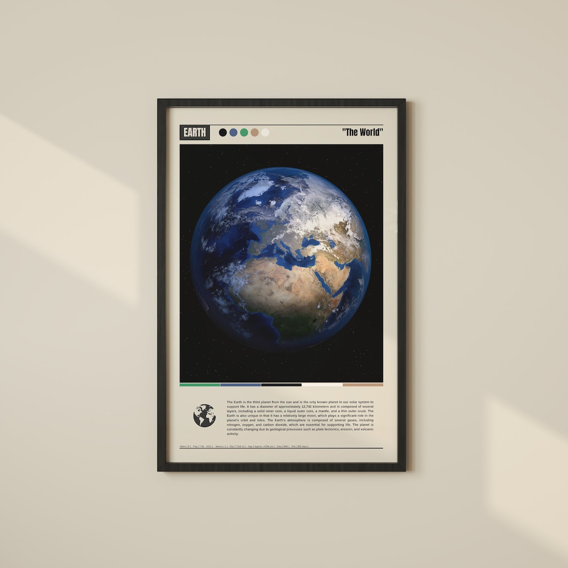 Earth The World Blue Marble Planet From Space Photography Poster
