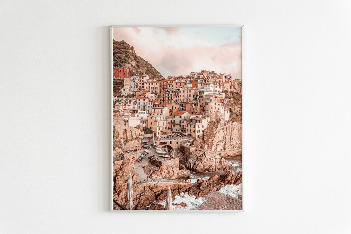 Manarola Village Cascading to the Sea Cinque Terre Photography Poster - Image 2