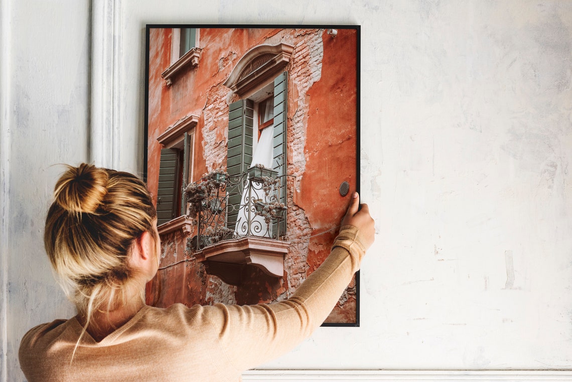 Venice Balcony Shutters Terracotta Wall Pastel Photo Italy Art Poster - Image 3