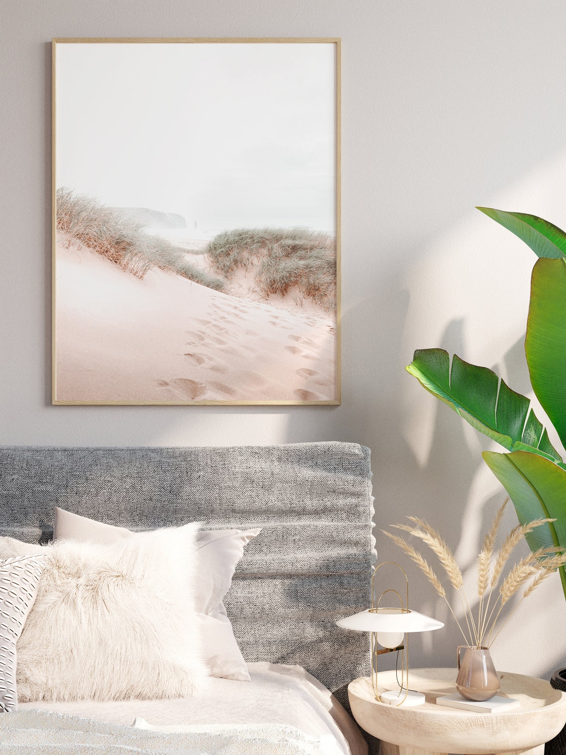 Beach Dunes Grass And Sandy Tracks Soft Misty Coastal Wall Art - Image 2