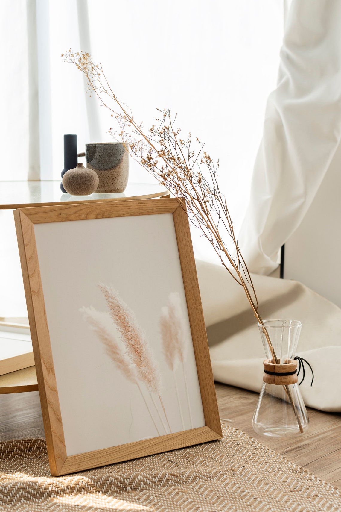 Pampas Grass Beige Minimalist Neutral Botanical Photo Poster - Image 2