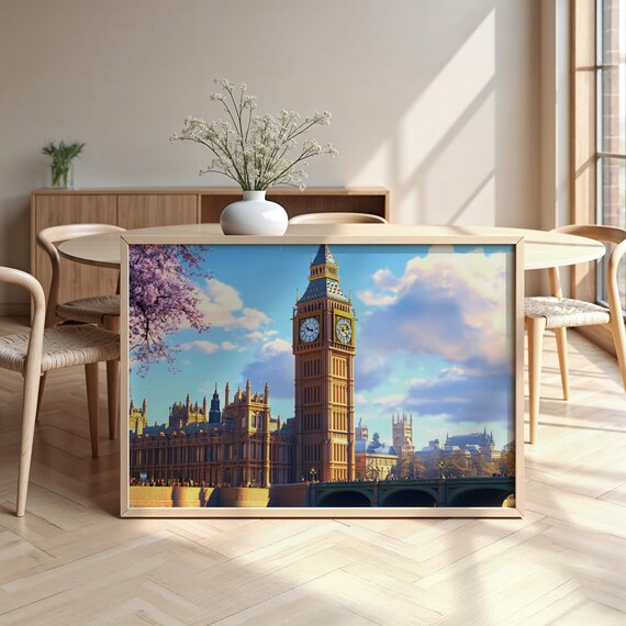 London Cityscape Framed Poster Luxurious Design Ready To Hang Art