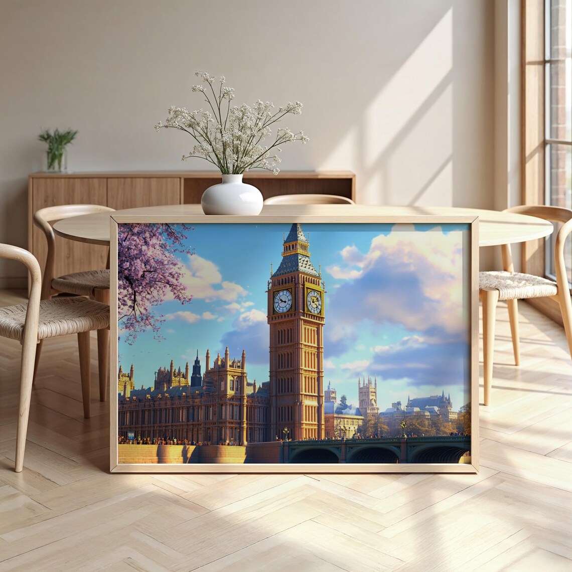 London Cityscape Framed Poster Luxurious Design Ready To Hang Art