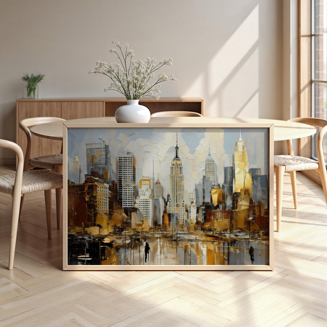 New York City Abstract Skyline Empire State Building Art Poster