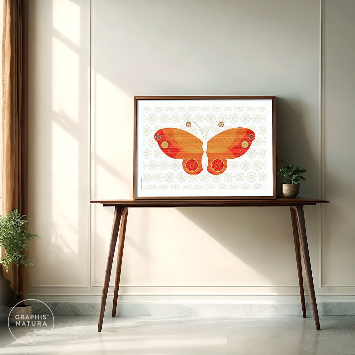 Orange Butterfly Citrus Wing Pattern Decorative Insect Poster - Image 4