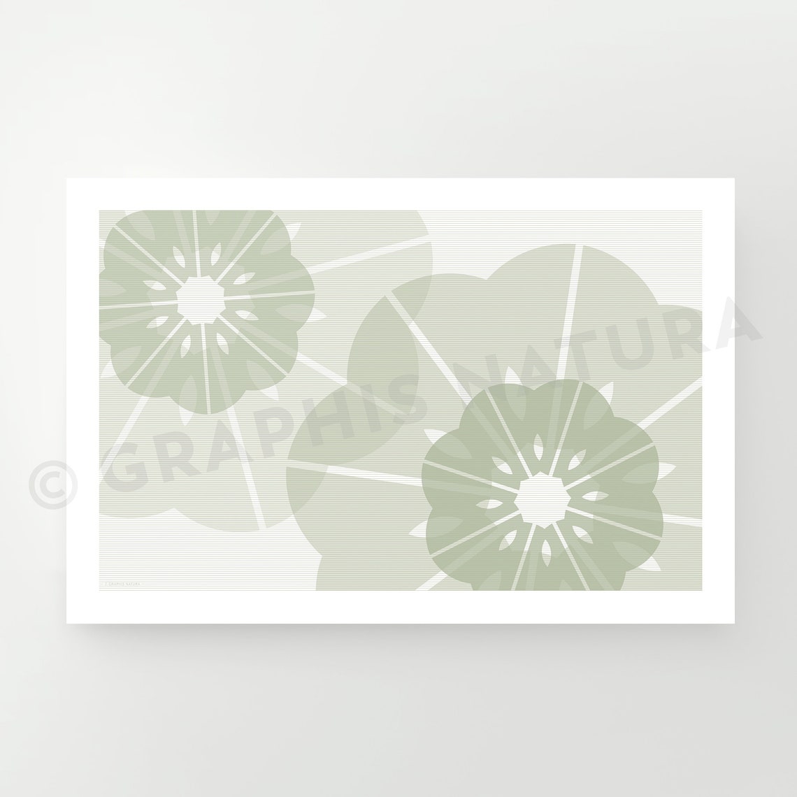 Sage Green Floral Wall Art Flower Art Print Geometric Flowers Poster In Calm Color Tints Organic Modern Art Hang Horizontalvertical - Image 3