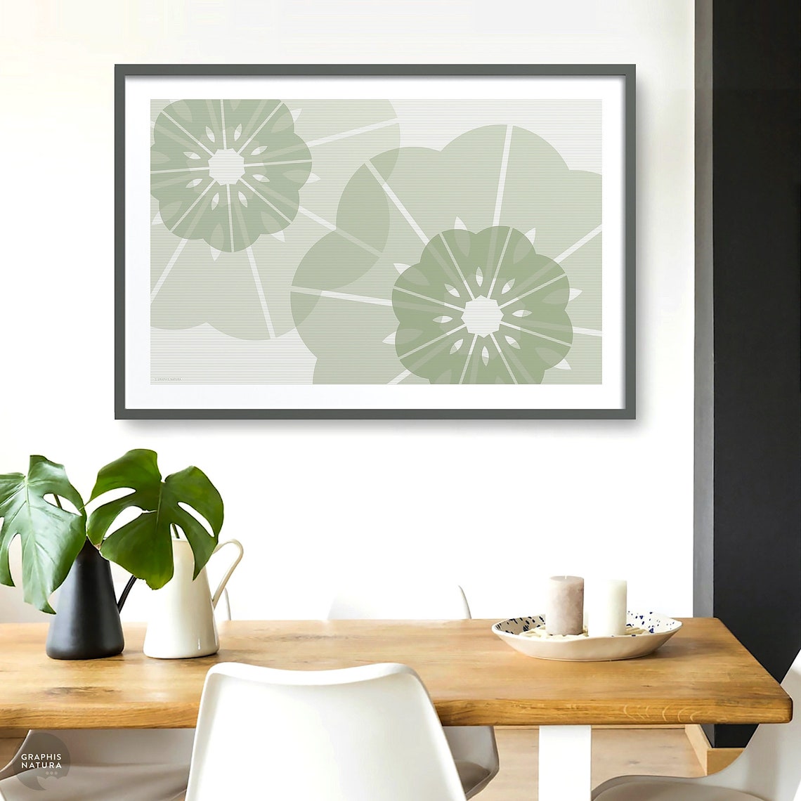 Sage Green Geometric Floral Poster Soft Botanical Bloom Decor - Image 5