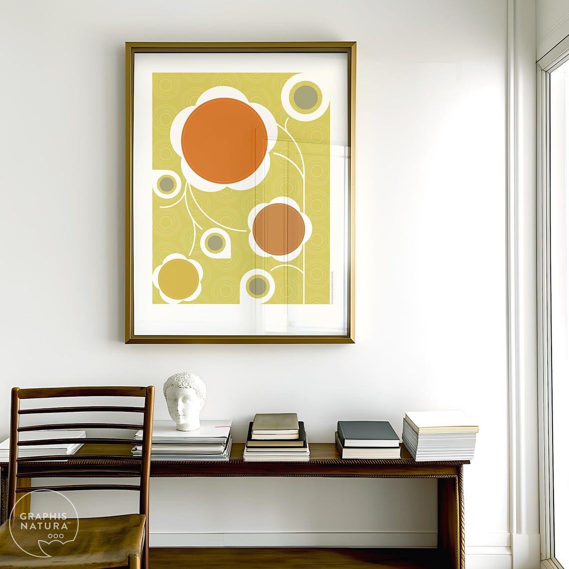 Flower Blooms Art Botanical Print Orange Flower Poster Minimalist Flower Art Geometric Floral Art Flower Wall Art Botanical Wall Art - Image 4