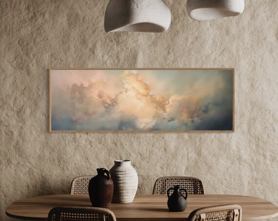 Skyscape Panorama, Gentle Cloud Bedroom Art Print