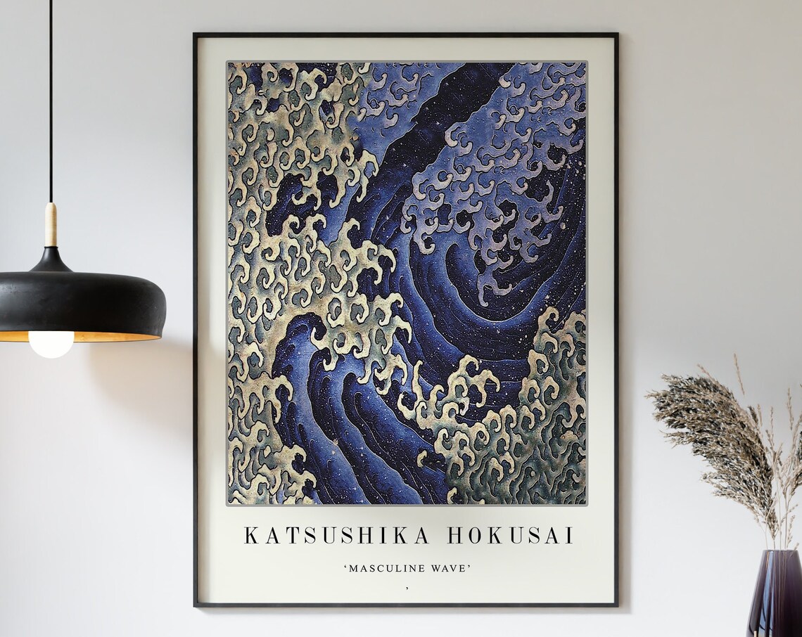 Katsushika Hokusai Masculine Wave Vintage Japanese Wave Art Poster - Image 3