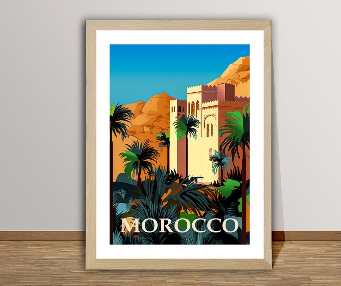 Morocco Kasbah Marrakech Travel Poster, Morocco - Image 3