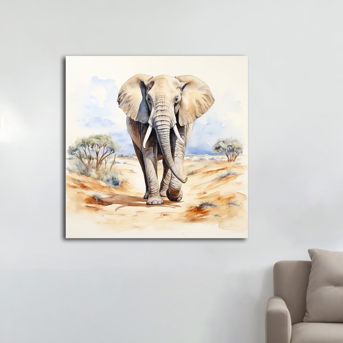 Elephant Painting Art Print, Animal Wall Art - Image 2