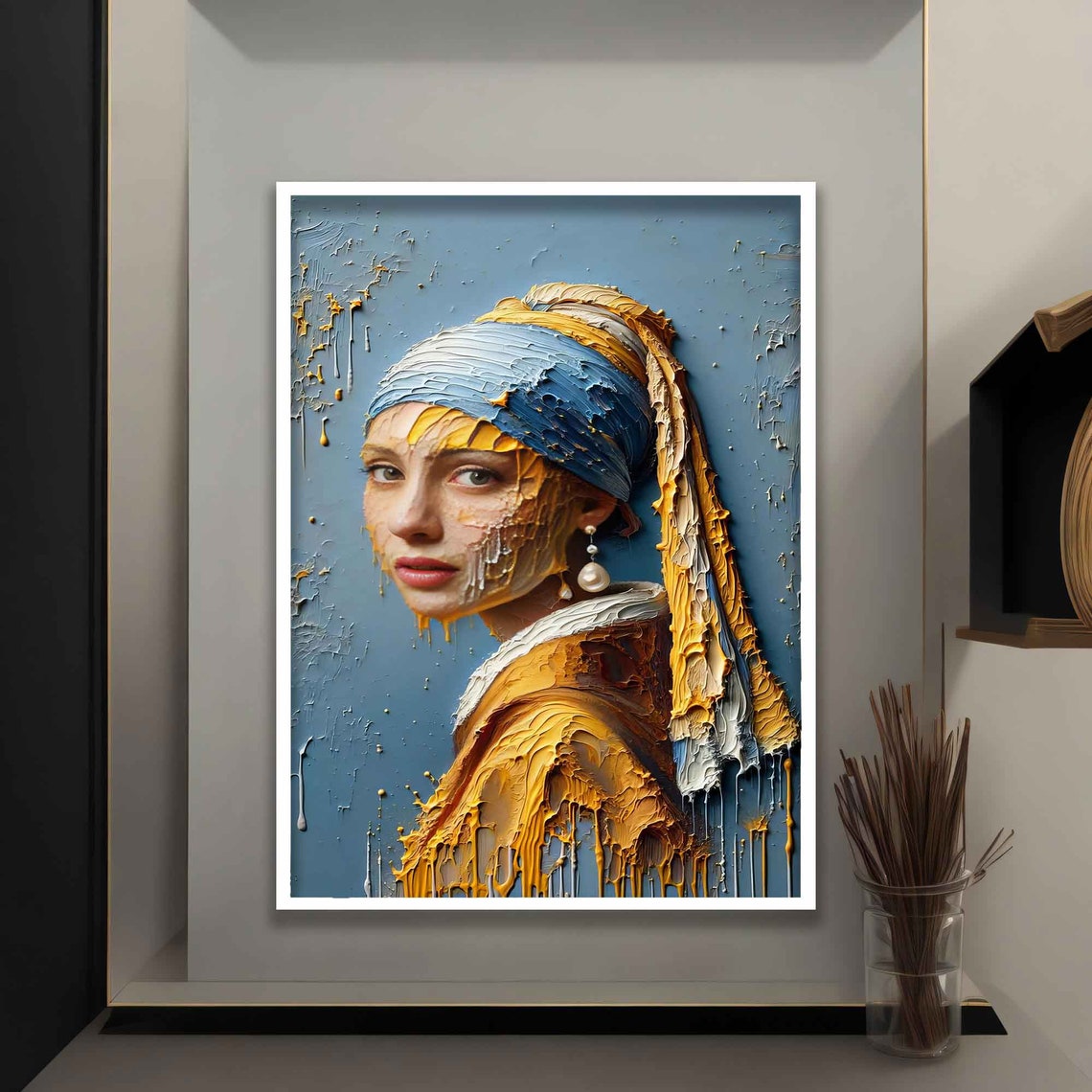 Girl With A Pearl Earring By Vermeer Print Vintage Woman Portrait Print Classic Wall Art Dutch Golden Age Baroque Period Painting - Image 4