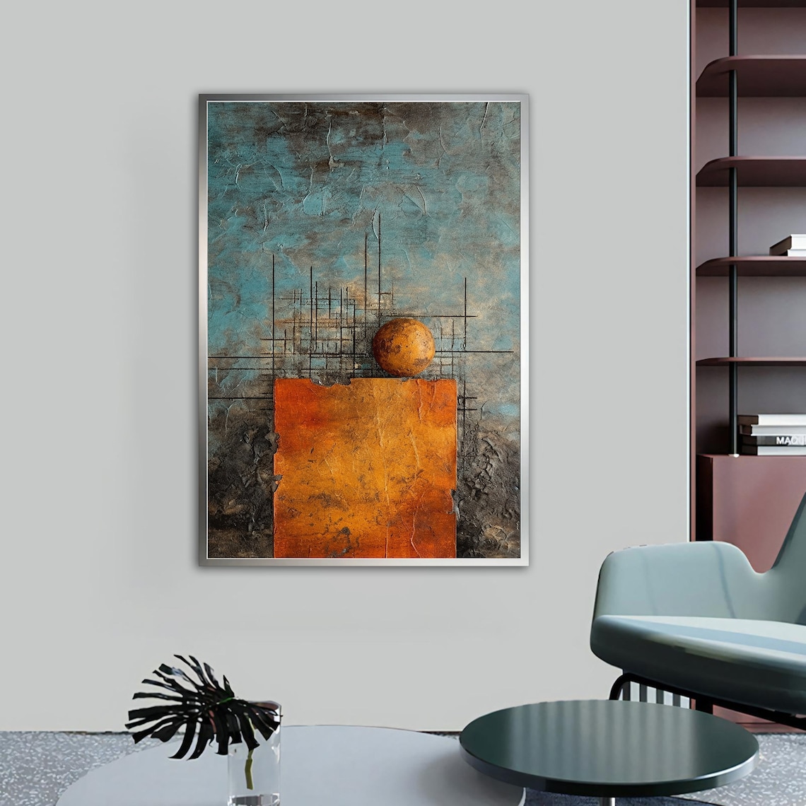 Orange Abstract Painting, Modern Wall Art Print - Image 4