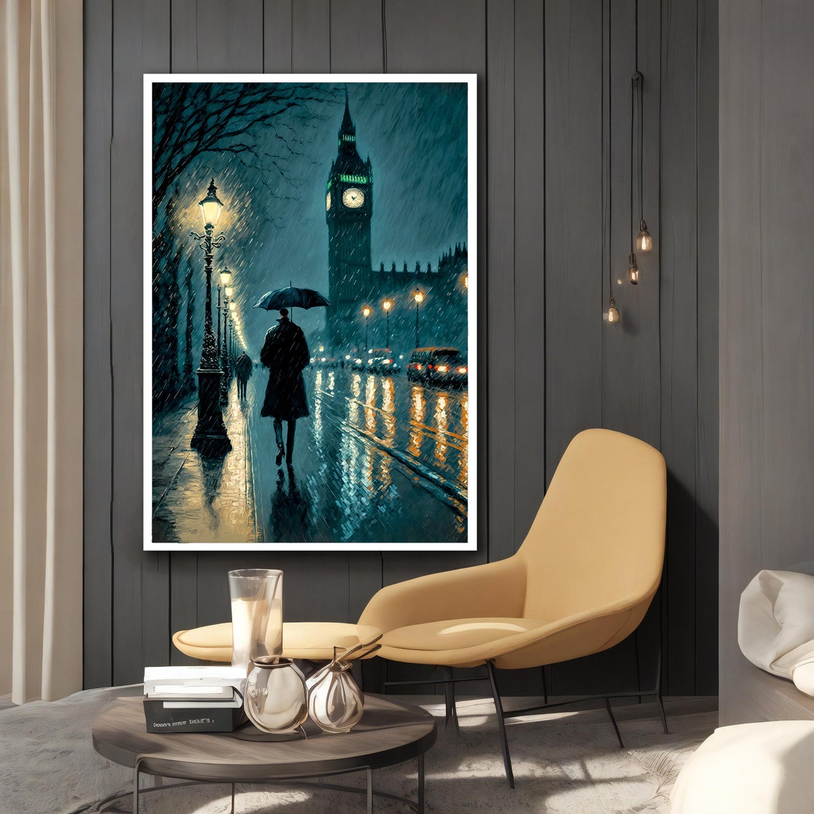 London Painting Oil Painting Original London Street Painting City Painting Wall Art City Painting Extra Large Wall Art - Image 3