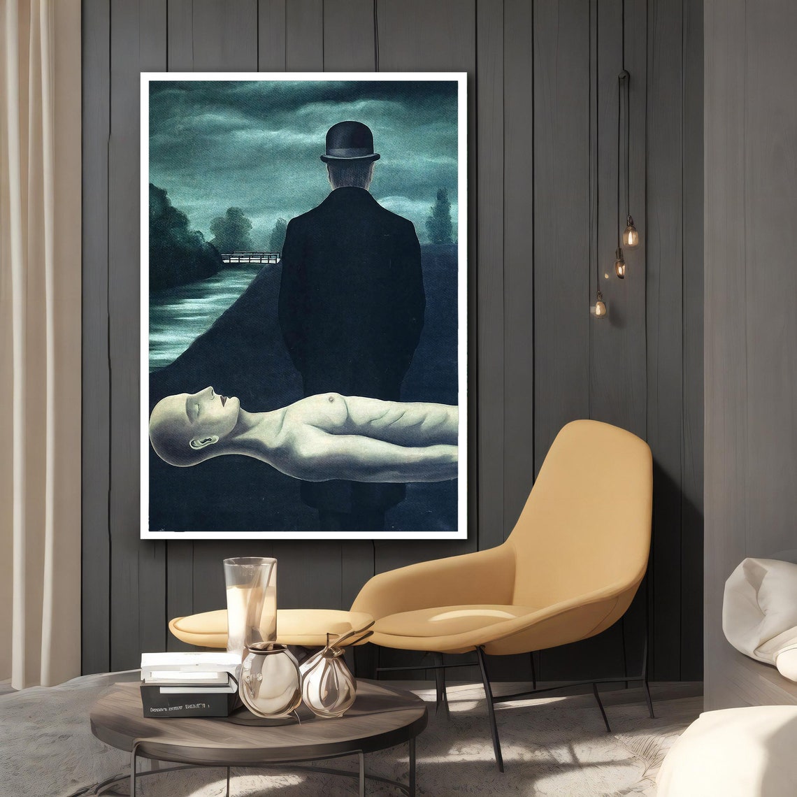 The Musings Of The Solitary Walker Ren Magritte Art Of Surrealism Fine Art Print Wall Art Design Framed Painting - Image 2