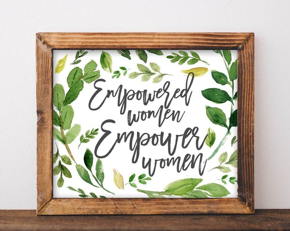 Wall Art Emowered Women Empower Boho Farmhouse Greenery Inspirational Quote Diy Decor Entrepreneur Lady Boss Feminism