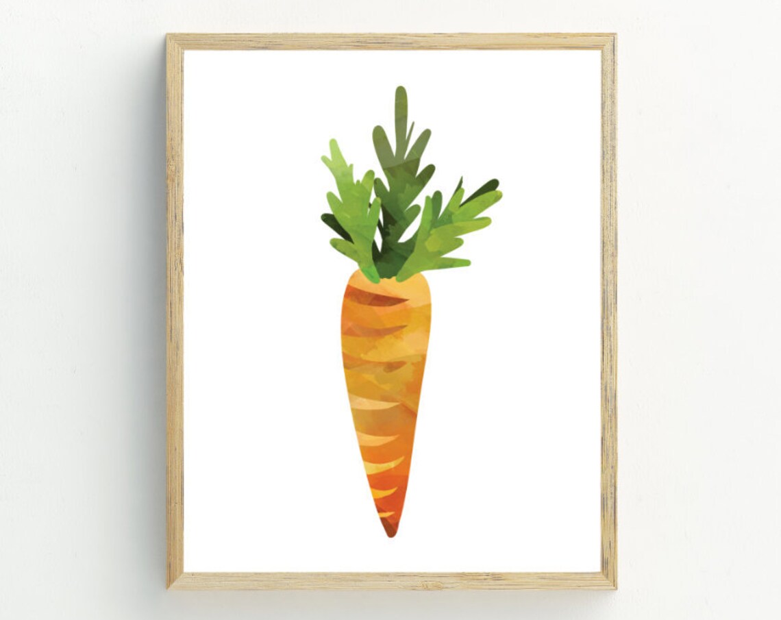 Carrot Print, Minimalist Kitchen Wall Art