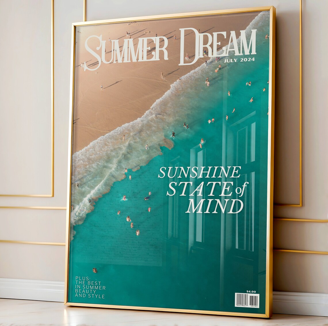 Summer Dream Sunshine State of Mind Aerial Beach Photo Poster