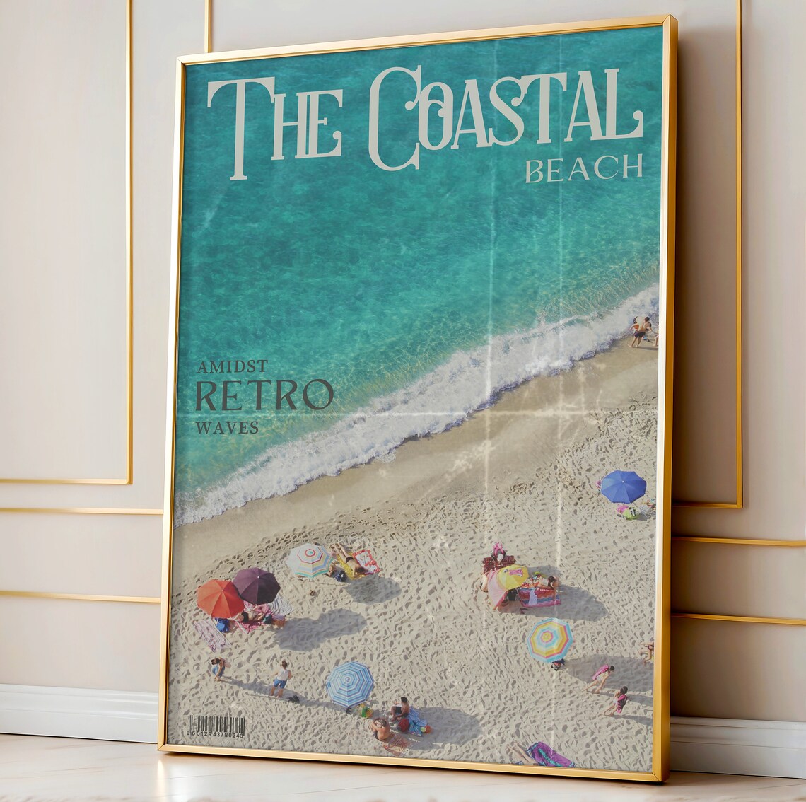 Retro Blue Coastal Life Beach Art Print, Summer