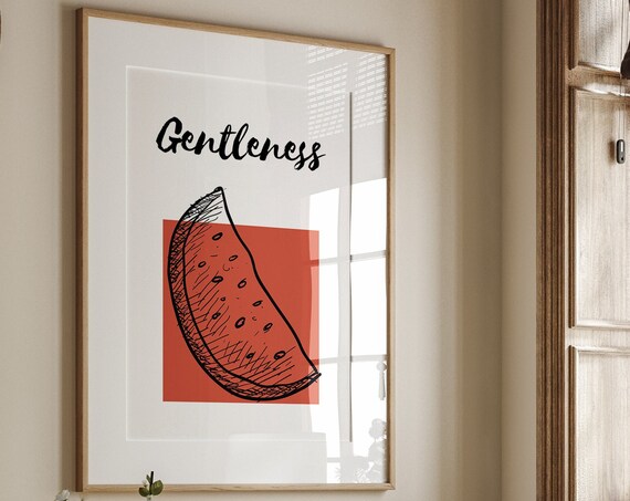 Kind Affirmation Fruit Boho Minimalist, Christian Art