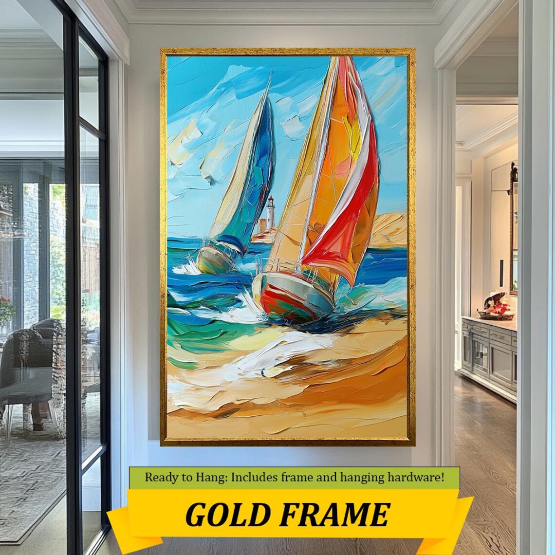 Colorful Sailing Boats Wall Art Vibrant Nautical Decor For Coastal Homes - Image 5