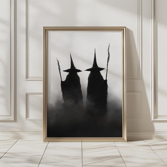 Witches Halloween Wall Art Decor Witchy Prints Vintage Witch