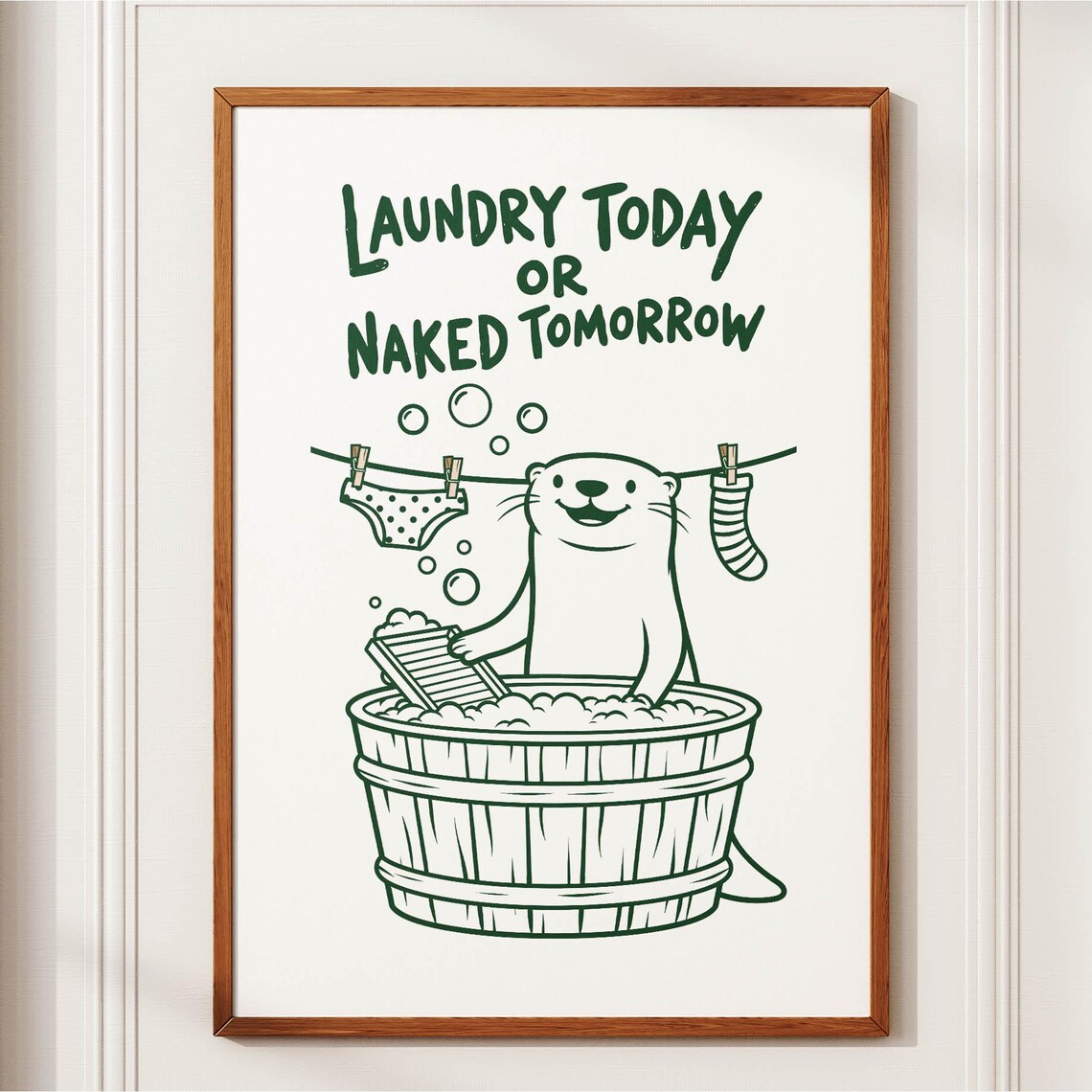 Funny Otter Laundry Room Art Print, Utility Decor