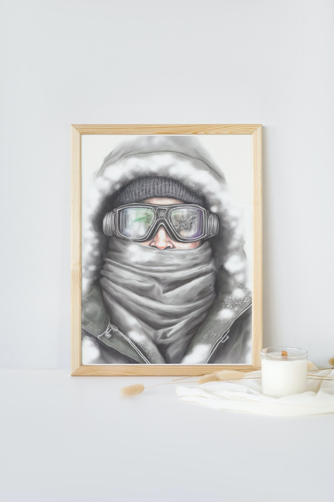 Winter Explorer Goggles Scarf Closeup Frosty Ski Season Poster - Image 2
