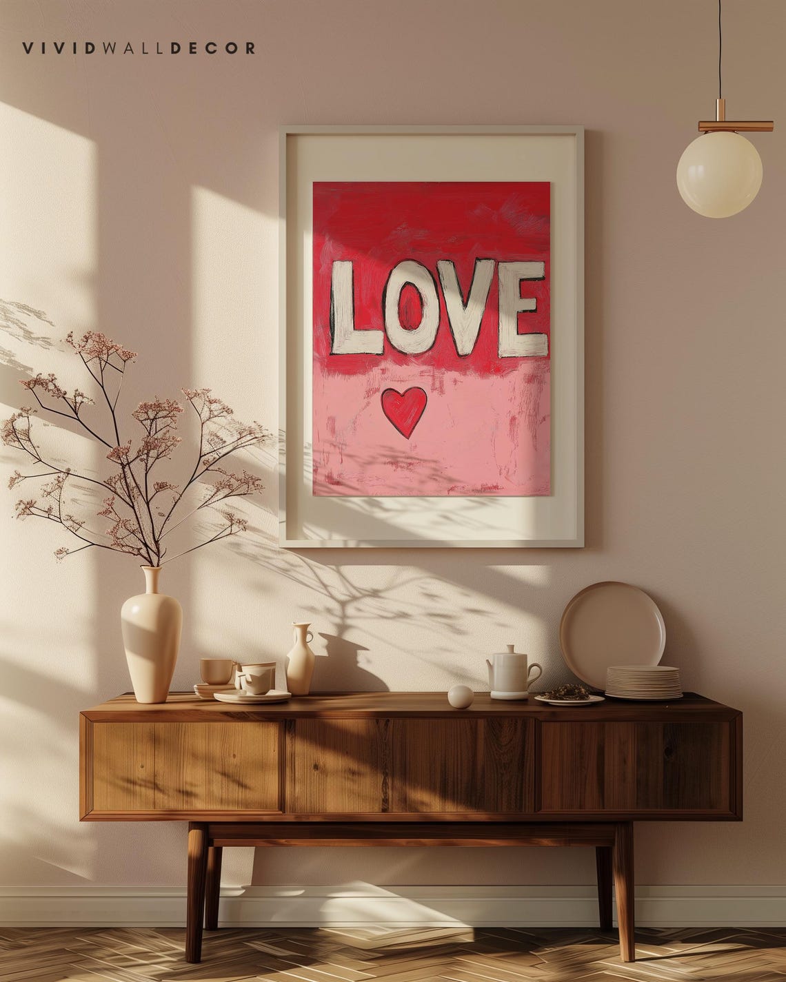 Love Typography Big Red Heart Bold Modern Romantic Wall Poster - Image 4