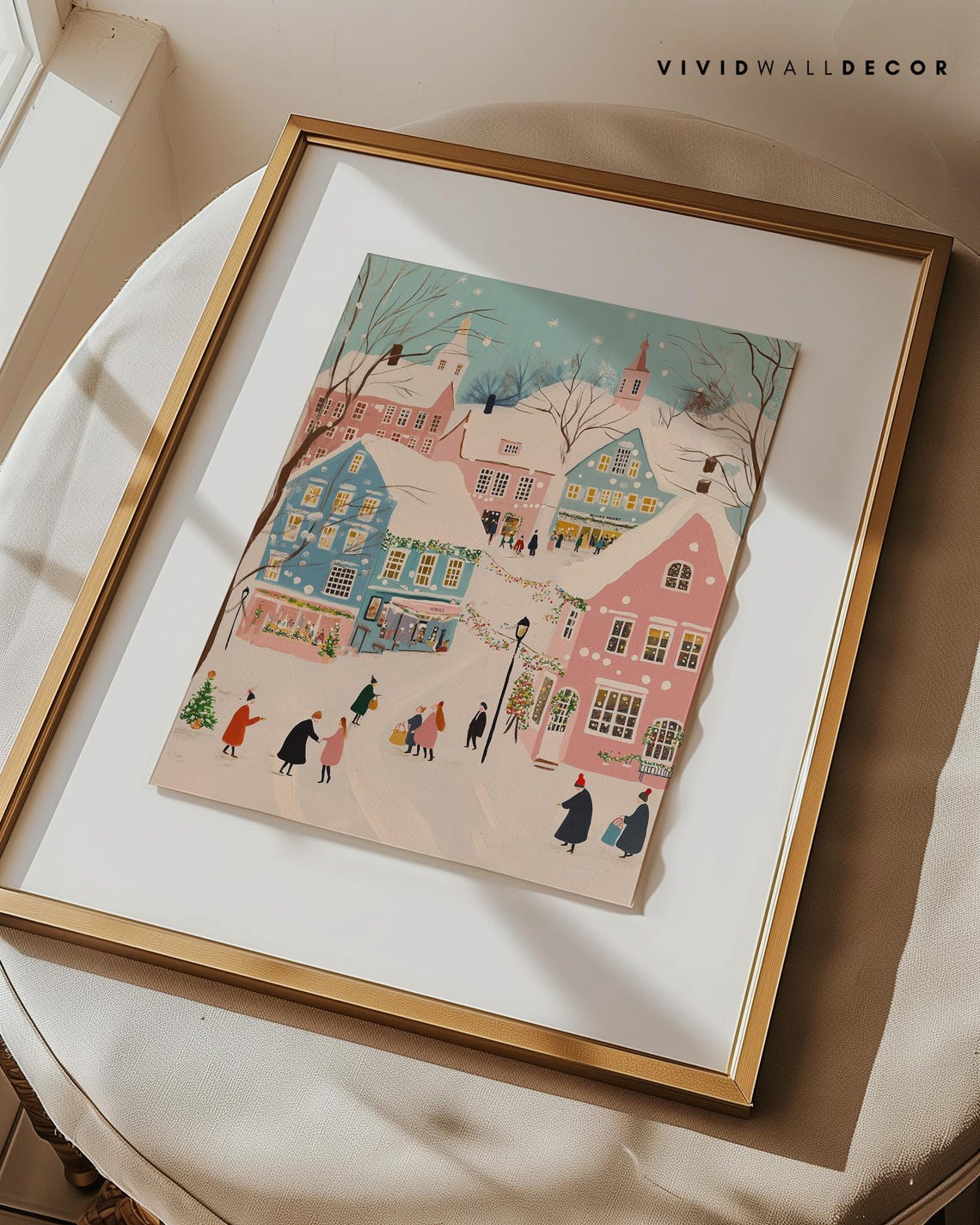Holiday Cheer In The Village Print Snowy Christmas Town Scene Festive Winter Wonderland Wall Decor For Seasonal Charm Christmas Gift Card - Image 3