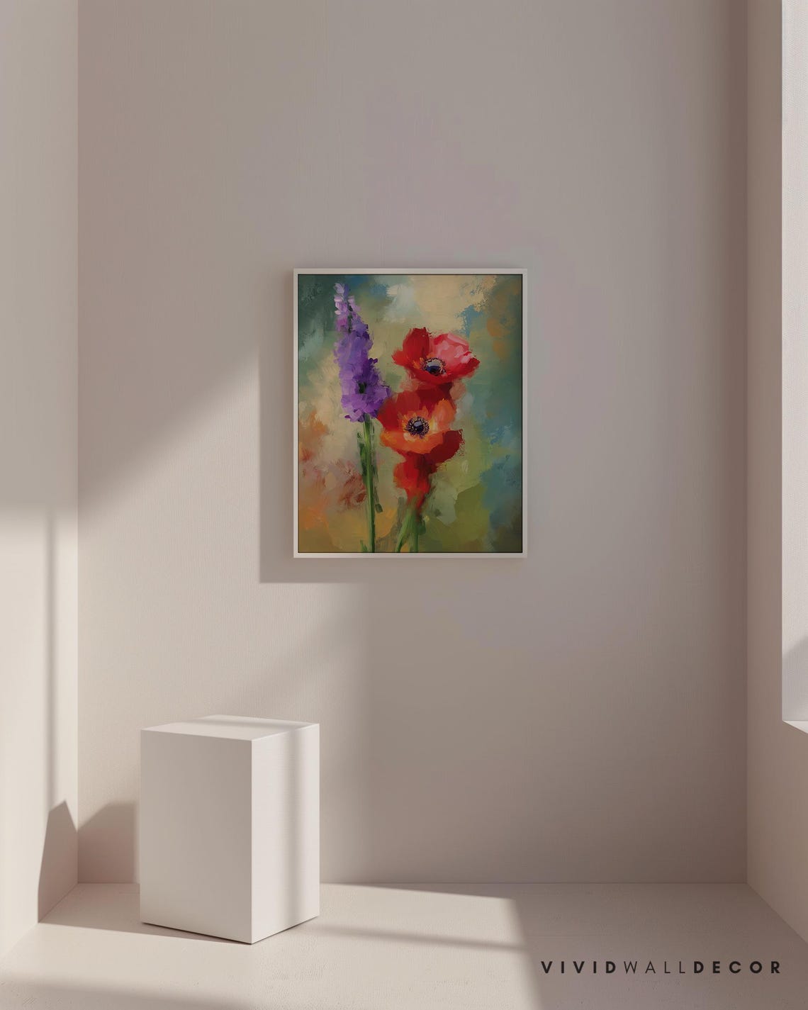 Vibrant Red Poppy Impressionist Floral Garden Painting Poster - Image 3