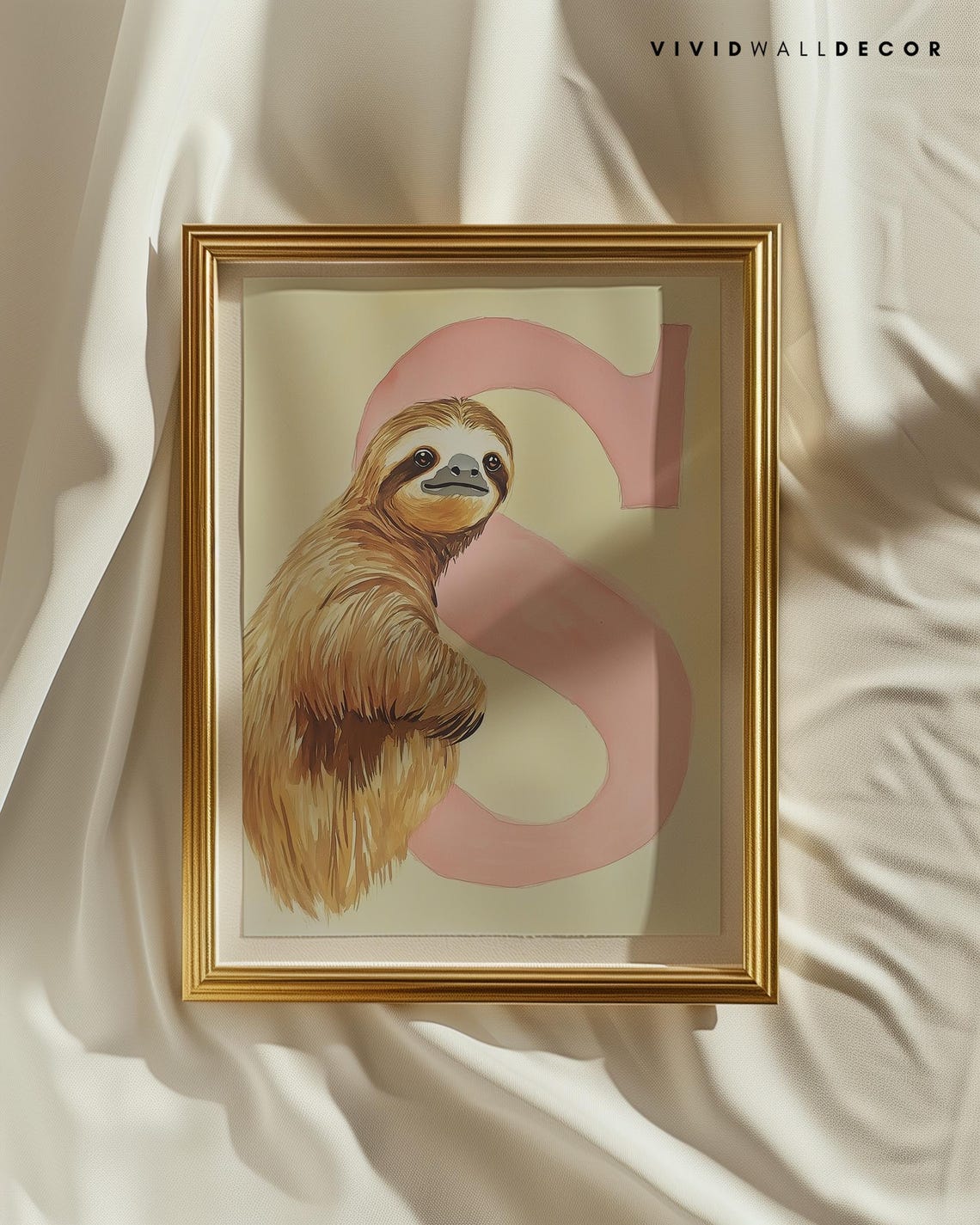 Sloth Letter S Pastel Nursery Art Poster for Kids Room Wall Decor - Image 3