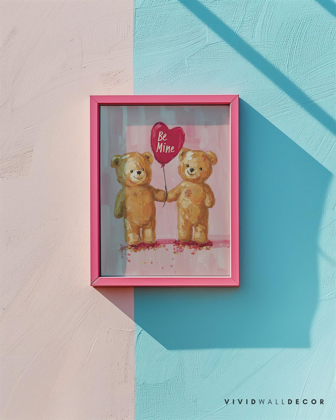 Be Mine Teddy Bear Couple Heart Balloon Cute Valentine Poster - Image 2