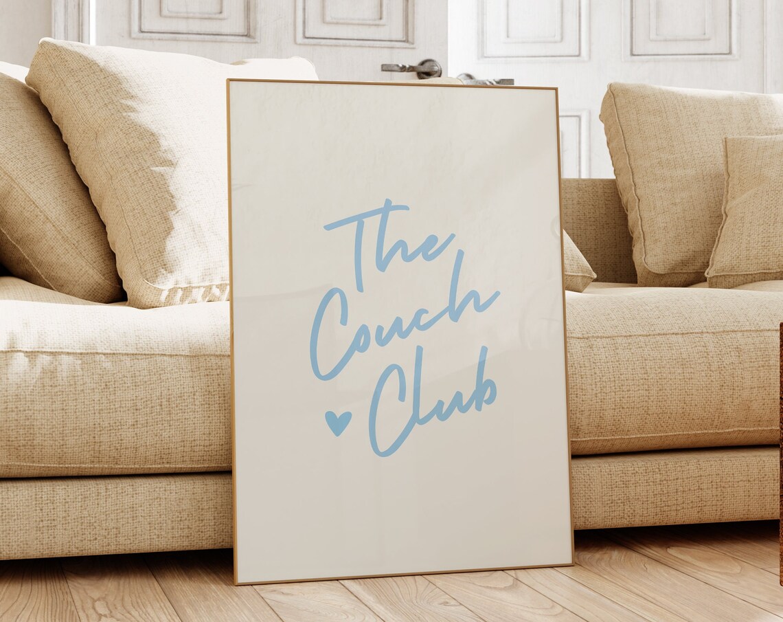 The Couch Club Blue Print, Trendy Living Room Decor
