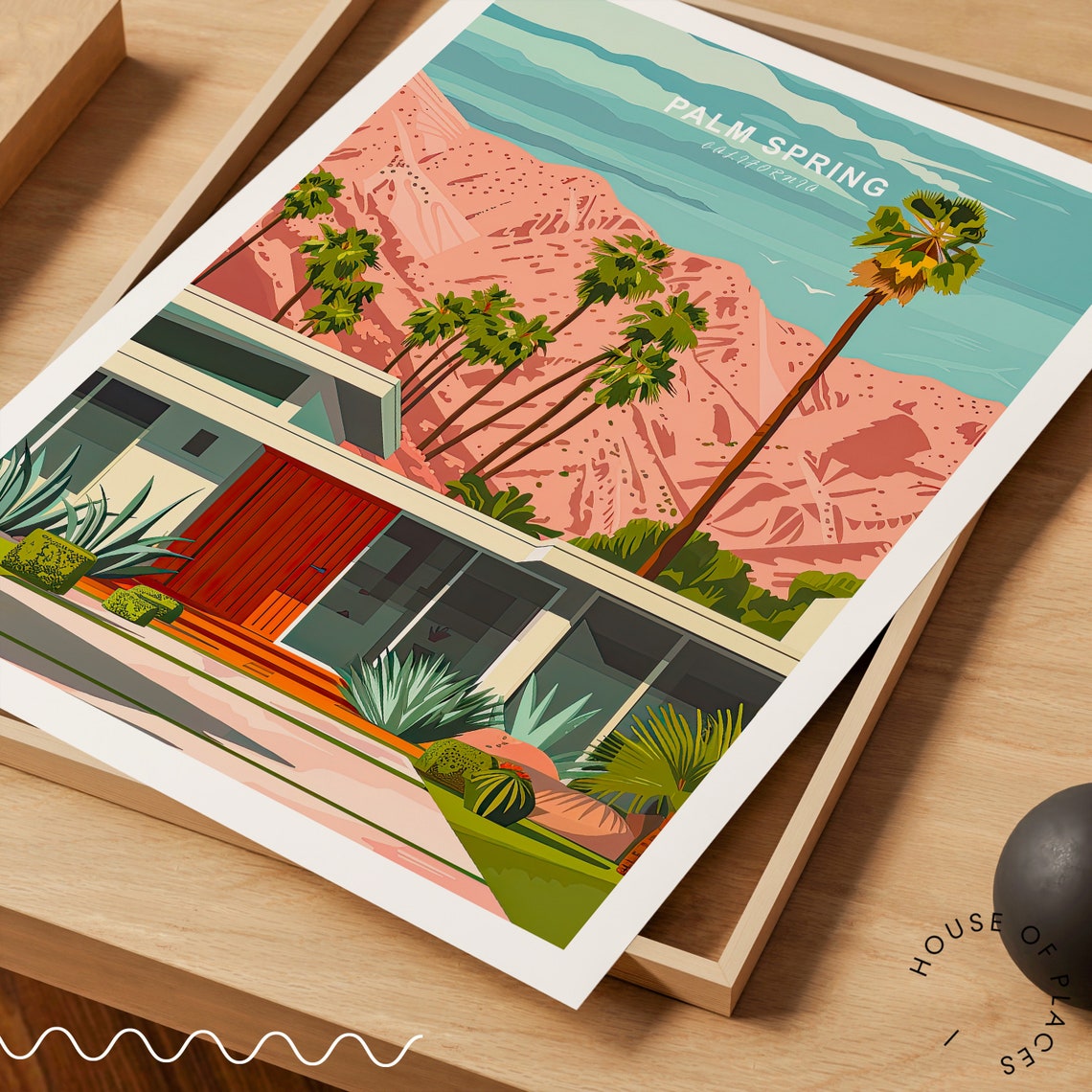 Palm Springs California Mid Century Modern Desert House Poster - Image 3