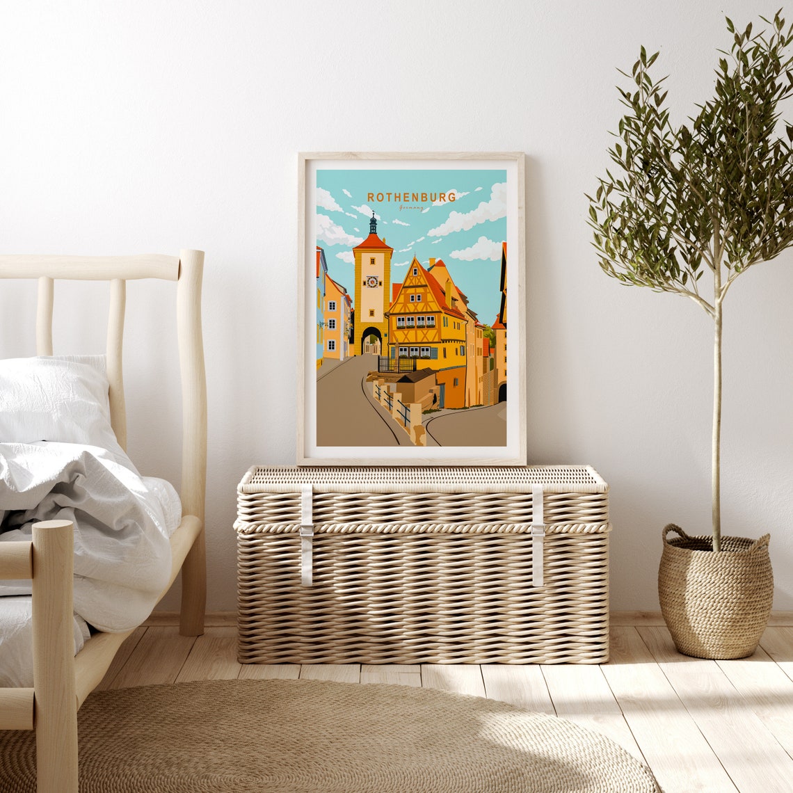 Rothenburg Germany Medieval Old Town Clock Tower Vintage Travel Poster - Image 3