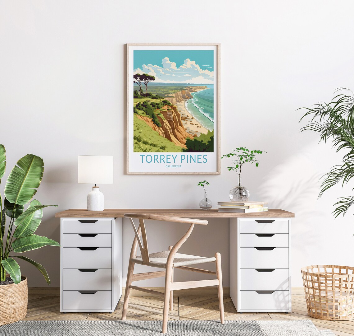 Torrey Pines California Travel Poster, San Diego Coast - Image 2
