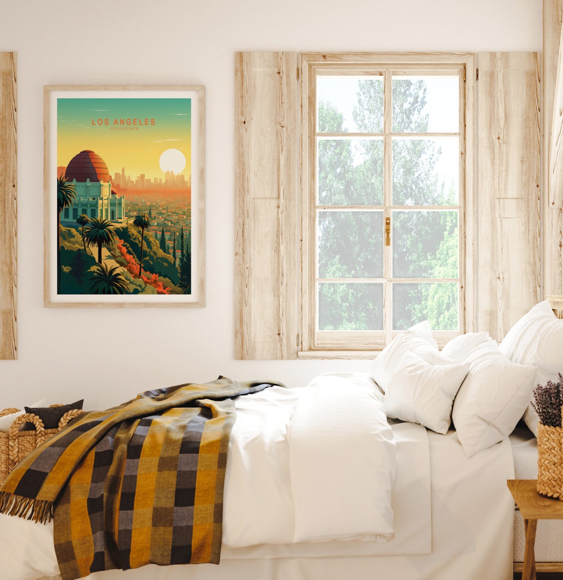 Los Angeles Griffith Observatory Sunset Skyline Travel Poster - Image 2