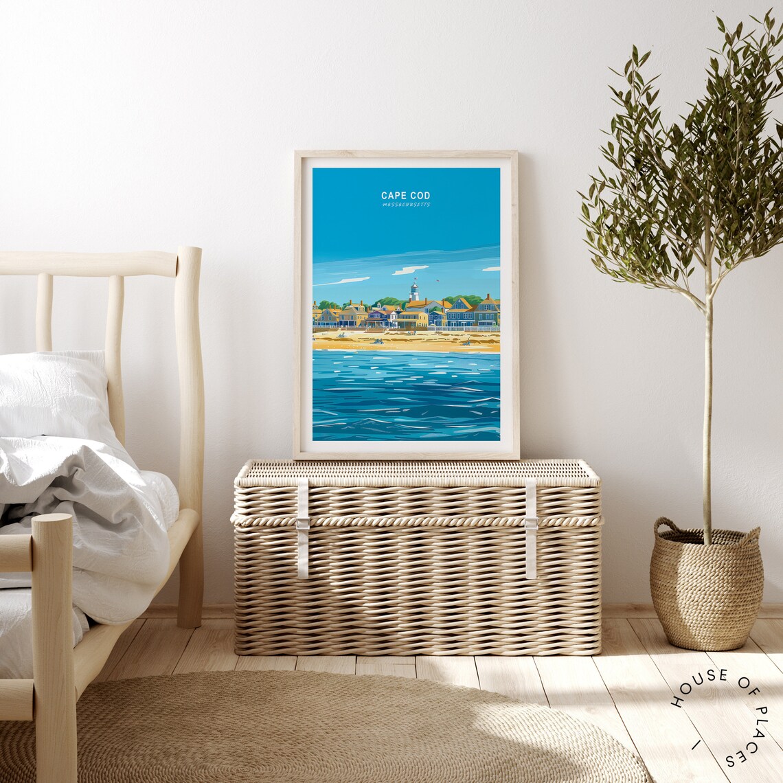 Cape Cod Massachusetts Beach Town Lighthouse Summer Travel Poster - Image 3