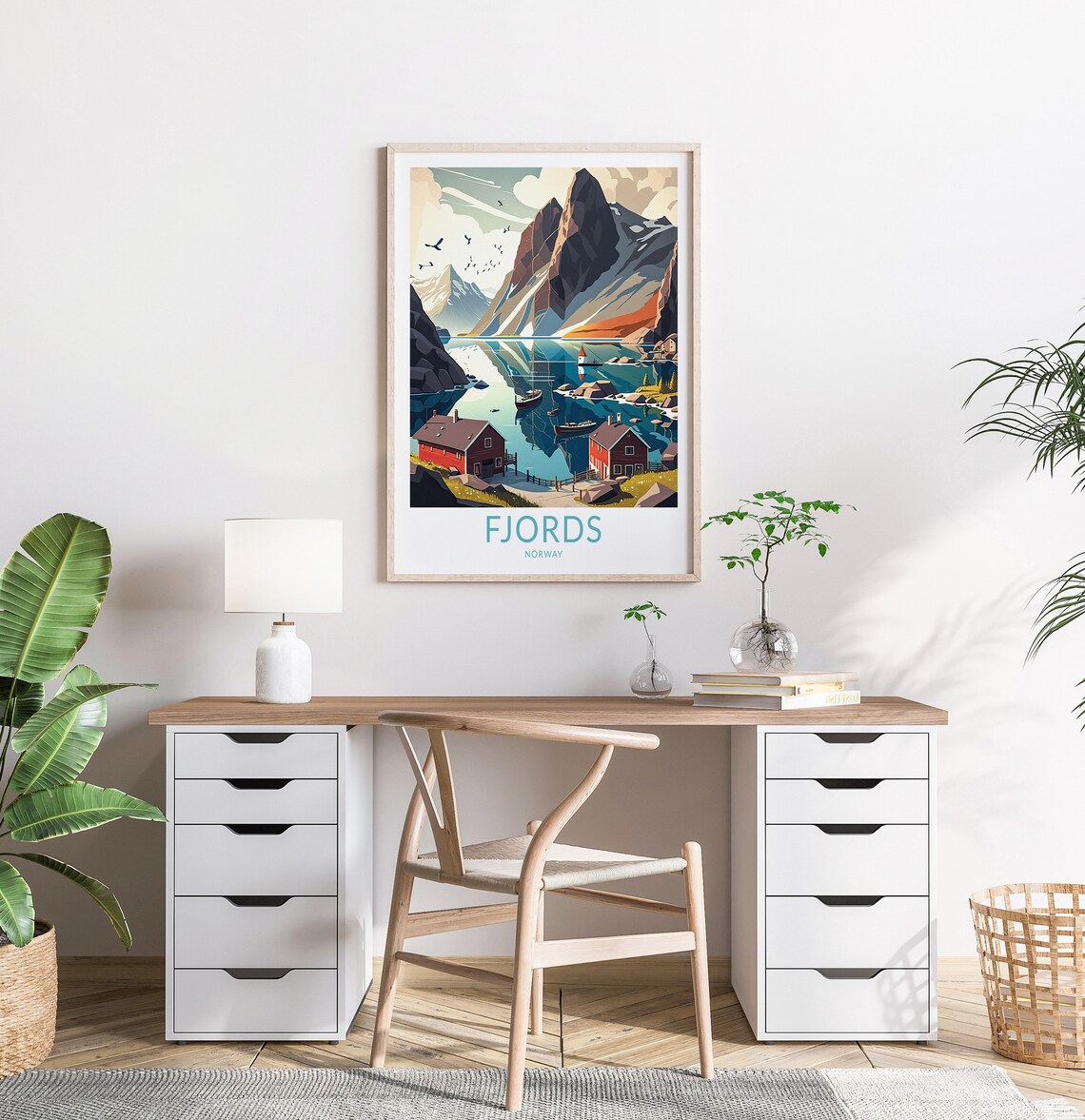 Fjords Norway Travel Poster, Norwegian Fjords - Image 2