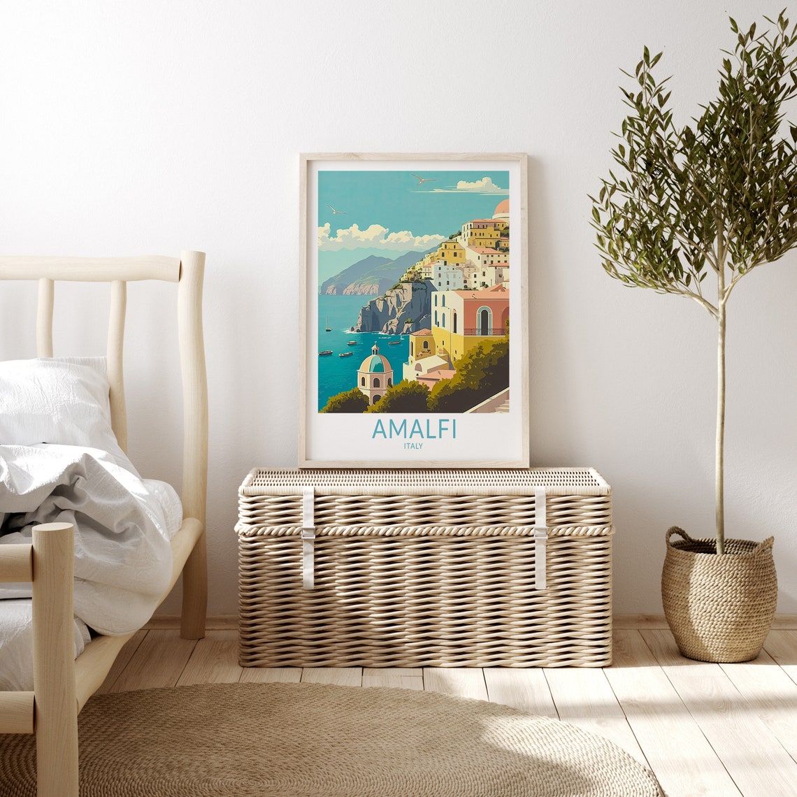 Amalfi City Travel Print Amalfi Wall Art Italy Travel Poster Print Italy Amalfi City Wall Art Italy Travel Poster - Image 3