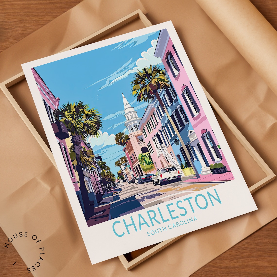 Charleston South Carolina Travel Poster, Personalized Present - Image 2