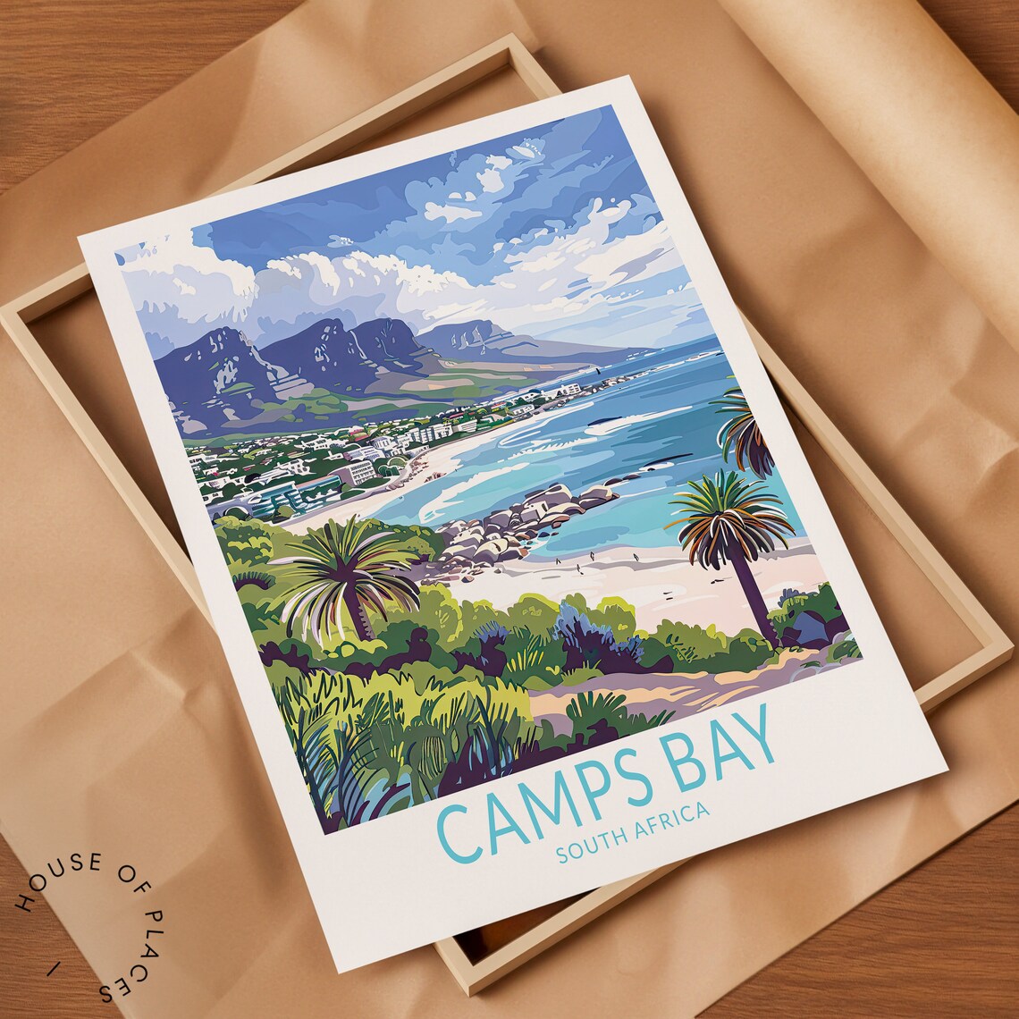 Camps Bay South Africa Panoramic Beach With Mountains Travel Poster - Image 2