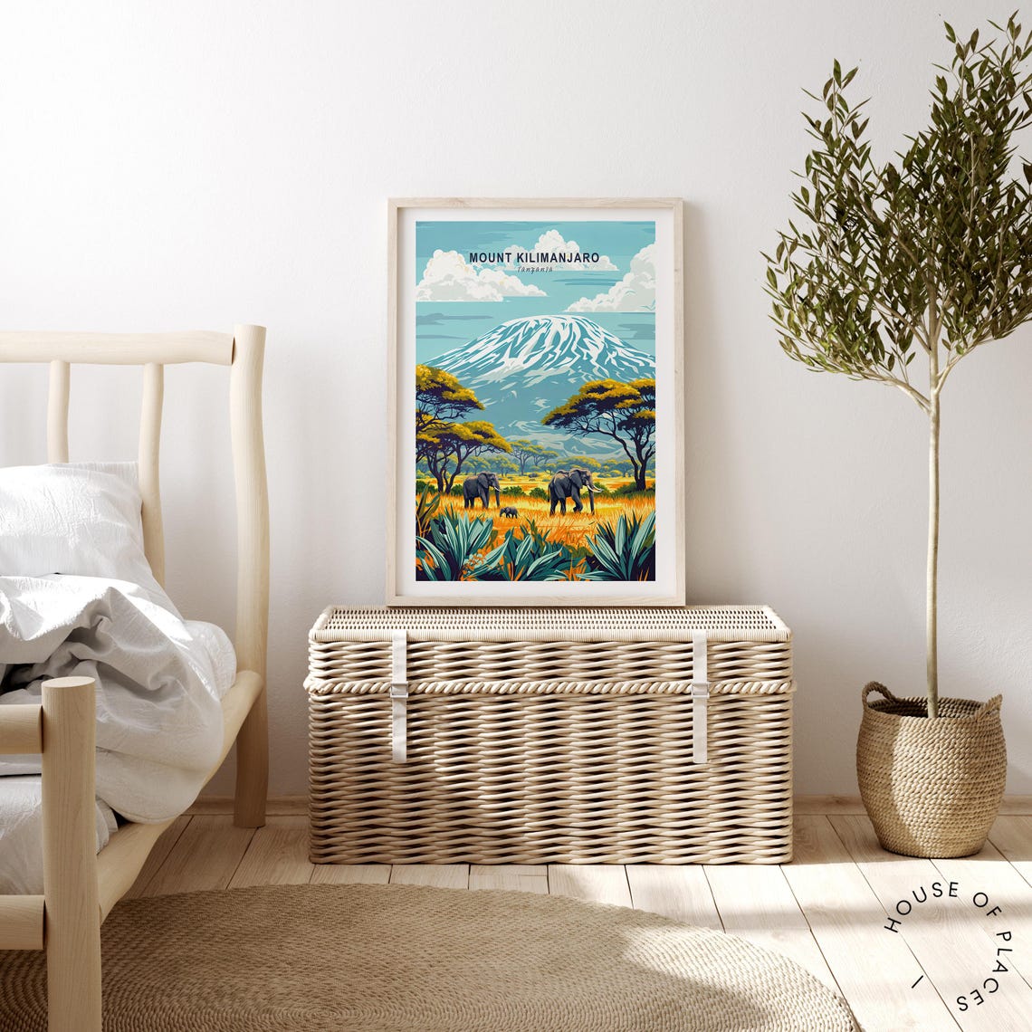 Mount Kilimanjaro Tanzania Snowcapped Peak Elephants Safari Poster - Image 2